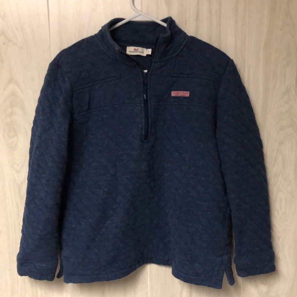 Vineyard Vines Navy Blue Quilted Sweatshirt